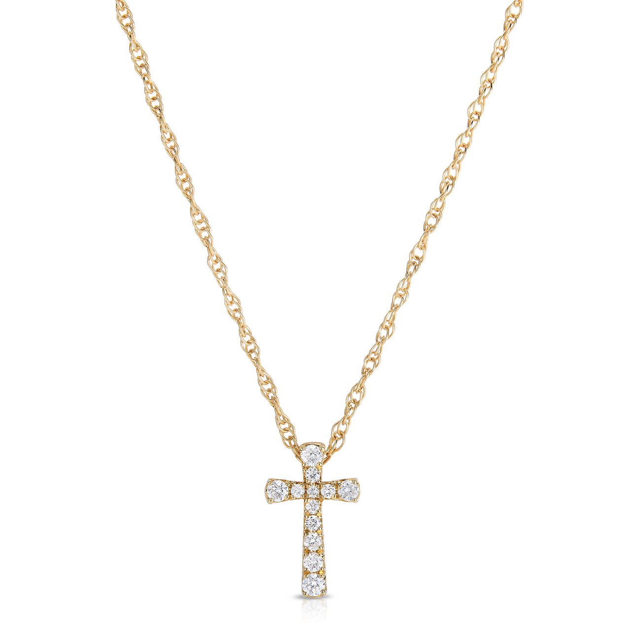 Sabel Collection 14K Yellow Gold Cross Pendant Necklace with Diamonds
