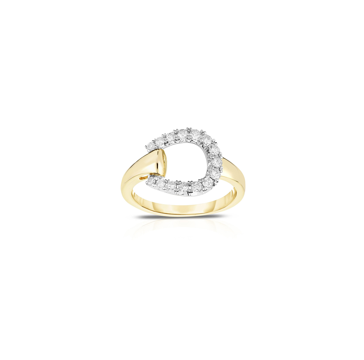 Sabel Collection 14K Yellow Gold and White Diamond Horseshoe Ring