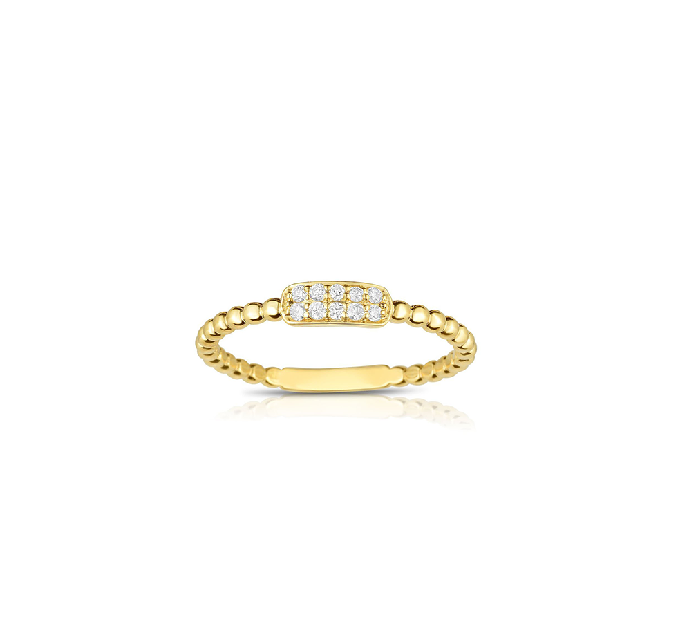 Sabel Collection 14K Yellow Gold Diamond Beaded Ring