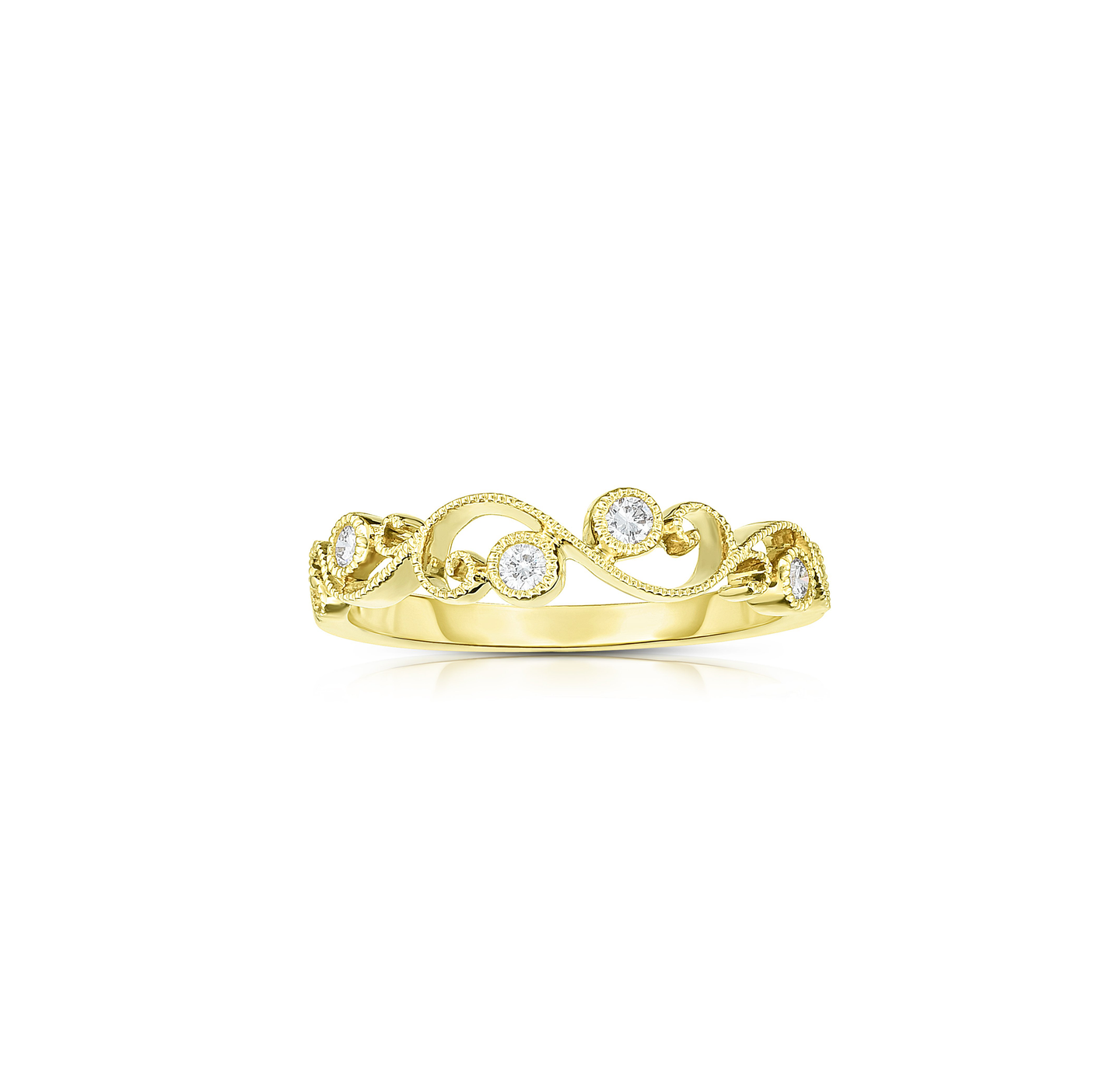 Sabel Collection 14K Yellow Gold Diamond Scroll Band Ring