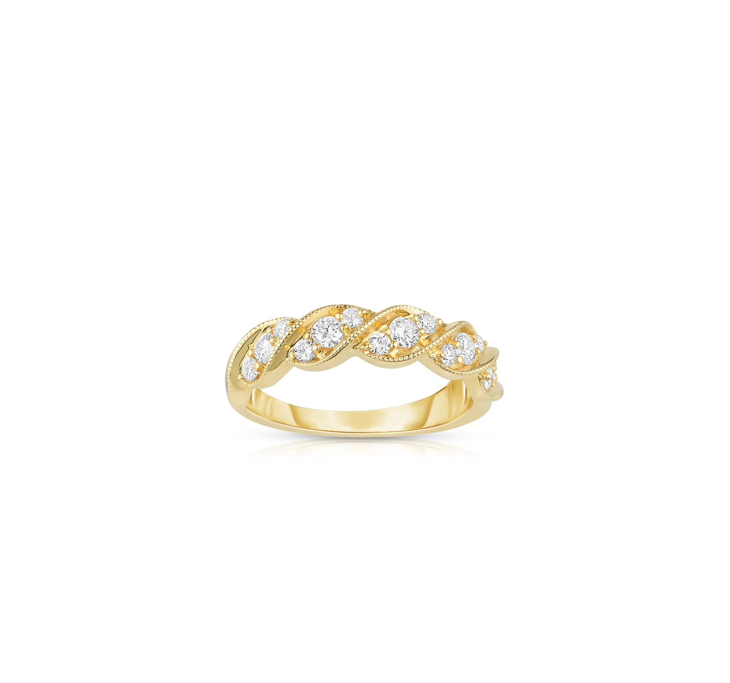 Sabel Collection 14K Yellow Gold Diamond Twist Design Ring