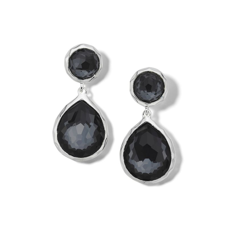 IPPOLITA Polished Rock Candy®Sterling Silver Two-Stone Drop Earrings with Hematite