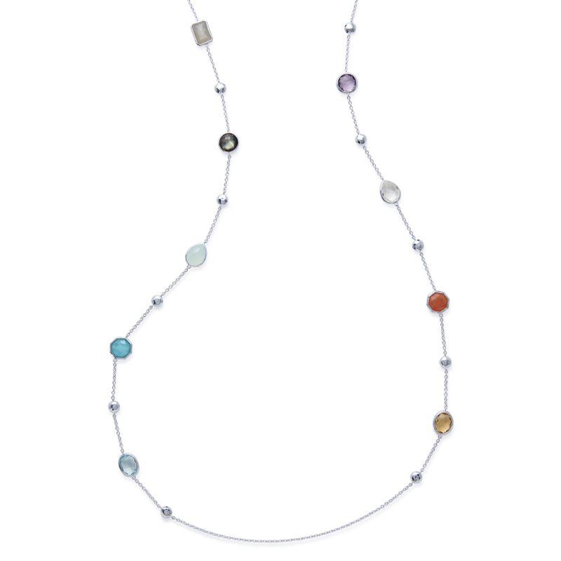 IPPOLITA Rock Candy® Sterling Silver Lollipop Long Mixed Shape Station Necklace in Multi