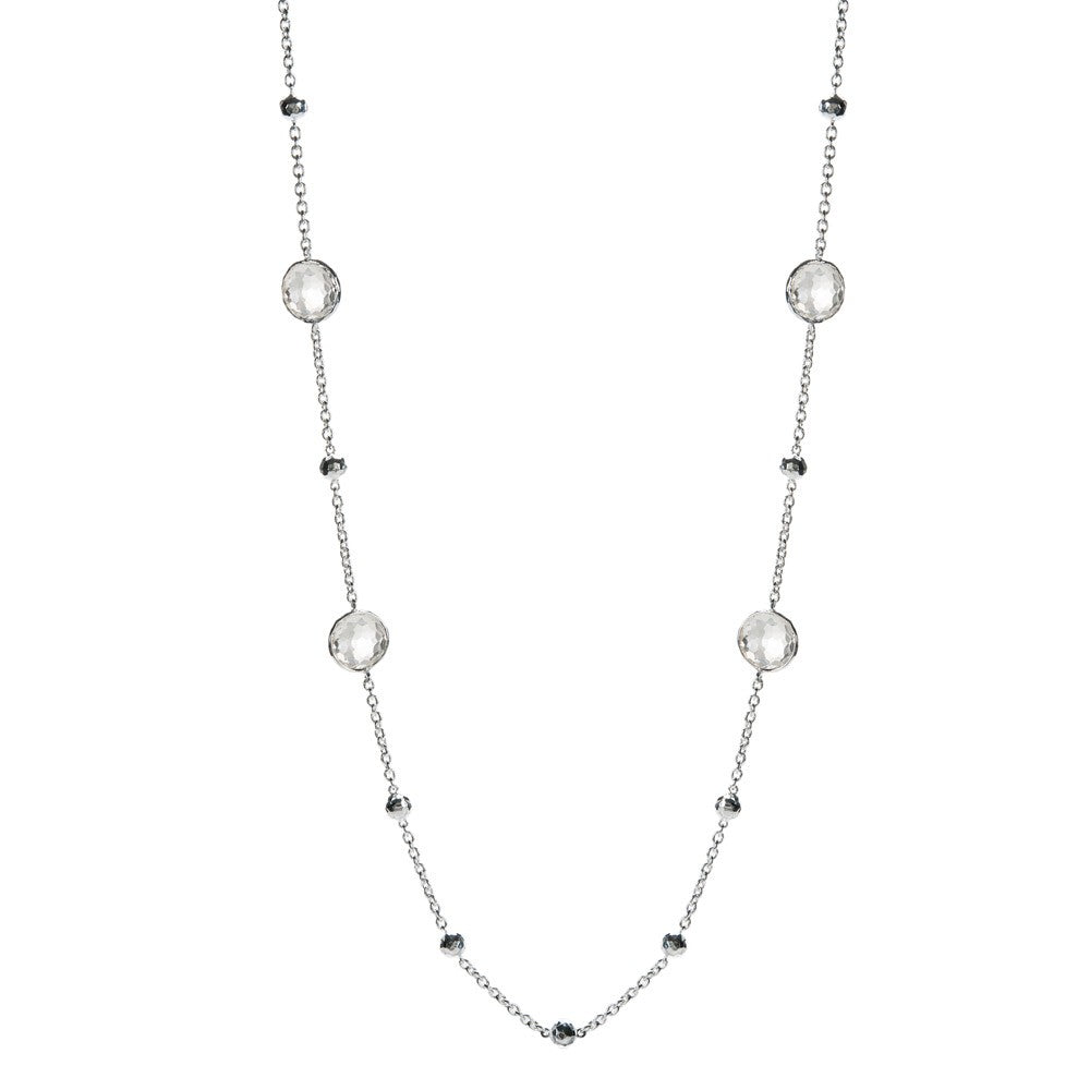 IPPOLITA Rock Candy Sterling Silver Lollipop Mini Station Necklace in Clear Quartz