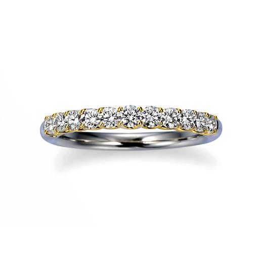 Suwa Platinum and 18K Yellow Gold Prong Set Diamond Ring