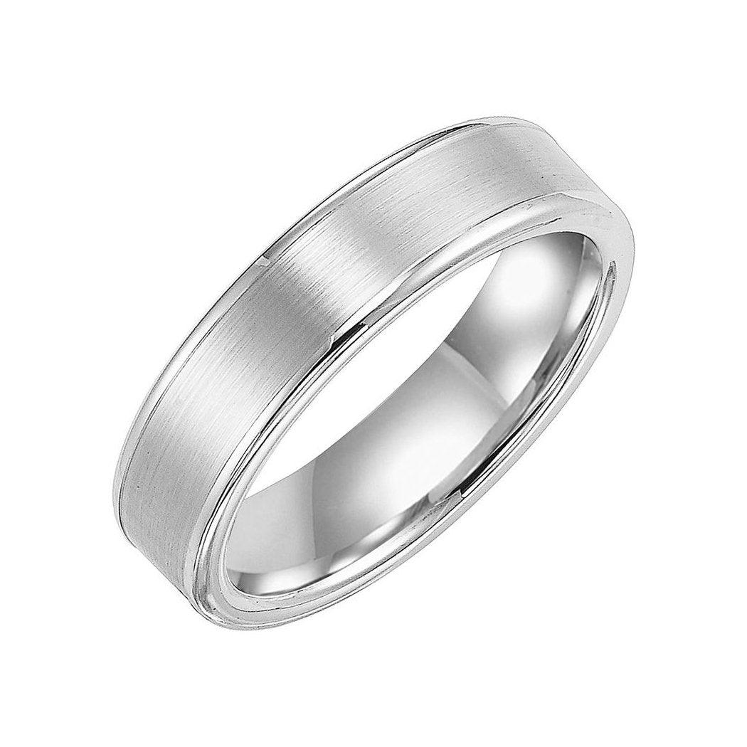 Triton Men's 6mm Comfort Fit Flat Satin Wedding Band