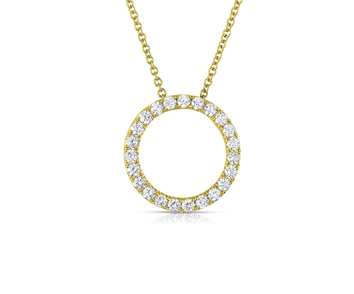 Sabel Collection 14K Yellow Gold Round Diamond Circle Pendant