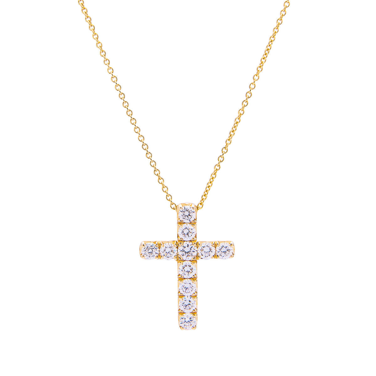 Sabel Collection 14K Yellow Gold Diamond Cross Pendant Necklace